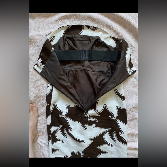 Merona Dress - Women's 2 dark brown‎ and white tropical strapless beach - Picture 5 of 5